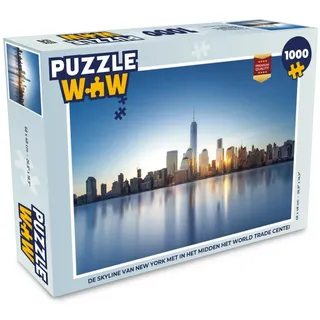 MuchoWow Puzzle Die Skyline von New York mit dem World Trade Center in der Mitte, 1000 Puzzleteile, Foto-Puzzle, Bilderrätsel, Puzzlespiele, Klassisch bunt 48 cm x 68 cm x 2 cm