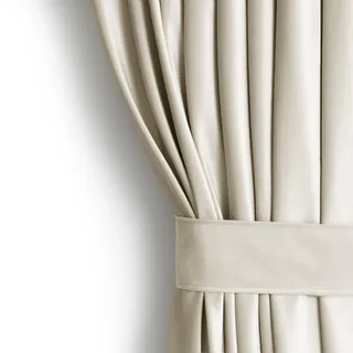 AmeliaHome Restilo Set Vorhang H 245 x B 140 cm mit Raffhalter 54 x 10 cm Velvet Optik Hellbeige 1 St. Kräuselband Wellenband Samt Halbverdunkelungsvorhang Fensterdekoration Dekoschal Dekorvorhang