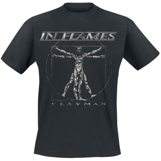 In Flames T-Shirt - Clayman Vintage - S - für Männer - Größe S - schwarz  - EMP exklusives Merchandise! - S