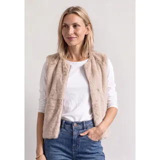 STREET ONE Fake-Fur Weste beige/khaki XL