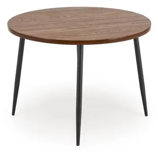 designimpex Esstisch Design Esstisch rund HBA-111 Nussbaum Schwarz Esszimmer Küchen Tisch, Esstisch, Esszimmertisch, Tisch, Ausziehtisch, Küchentisch, Esszimmer braun|schwarz