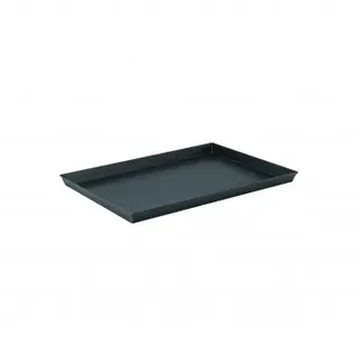 Rechteckiges Backblech mit ausgestellten Ecken, blaues Eisen, 35 x 28 cm, H 3 cm, Paderno