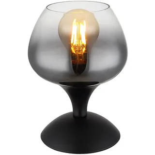 GLOBO Tischleuchte Rauchglas Schwarz