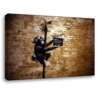 Banksy - Leak Street 20x30cm - Bilder Leinwanddrucke/Wandbilder Street Art Graffiti Kunstdruck 2cm (div. Varianten/Größen) - Leinwandbild Wandbild/fertig aufgespannt/fertig zum aufhängen