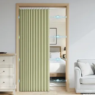 DSSHENGDS Anpassbar Badezimmer aus wasserdicht beschwerer duschvorhang,faltbar Vorhang dusche,für Badewanne Bad Schlafzimmer-Matcha Green- 80x240cm