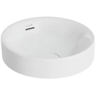 VitrA New Metropole Aufsatzschale freistehend rund 40 cm mit Überlaufschlitz Weiß,7532B403-7214 7532B403-7214