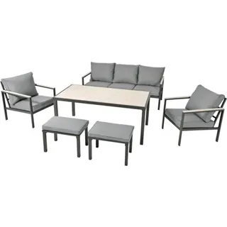 Loungeset Gartenmöbelset bellavista - Home&Garden® 7 -Sitzer 6-tlg. grau aus rou