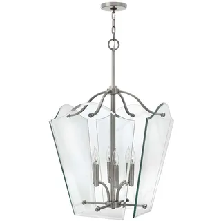 Elstead Lighting Hängeleuchte 6-flg. D 50,8 cm rund grau Glas Metall Nickel