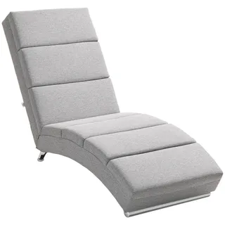 Homcom Relaxliege mit Relax-Funktion Leinenoptik 60,5 x 93 x 160,5 cm Hellgrau