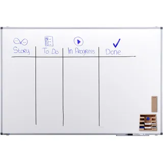 Legamaster Whiteboard 100 x 150 cm Grau/Weiß