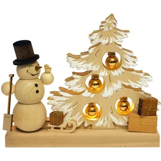 RATAGS Kleiner Tannenbaum mit Kugeln, und Schneemann LED-Beleuchtung