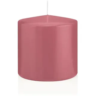 Wiedemann Kerzen Große Stumpenkerzen Erdbeerrosa Altrosa Ø 98 x 100 mm, 6 Stück, 75 Brenndauer