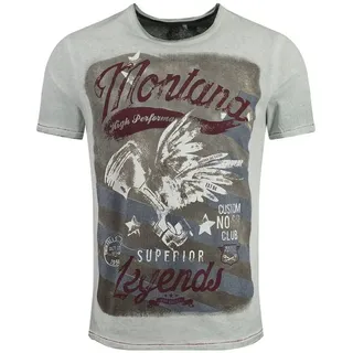 Key Largo T-Shirt T-Shirt Montana USA Biker Print Motiv vintage Look MT00183 Rundhalsauschnitt bedruckt kurzarm slim fit S