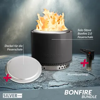 Solo Stove BONFIRE 2.0 Ash Ø 49,5 cm Bundle inkl. Edelstahl Deckel + Standfuß + ...