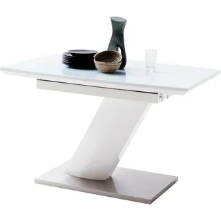 MCA Furniture Galina Säulenausziehtisch Edelstahl/Holzwerkstoff | Silber