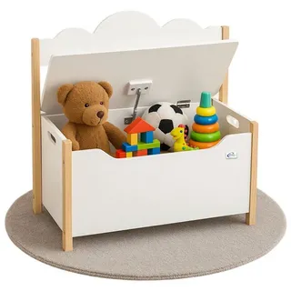 Coemo Kindersitzgruppe TRUDI, (Set, 1-tlg), Weiß, Spielzeugkiste aus Holz, Sitzbank mitTruhe, für Kinder weiß