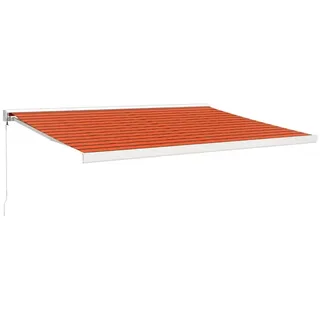 furnicato Markise Einziehbar Orange und Braun 4x3 m Stoff und Aluminium (1-St) bunt