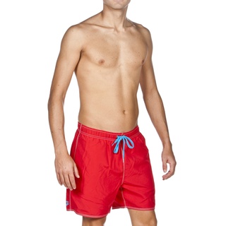 Arena Herren Badehose Fundamentals Solid Boxer (Schnelltrocknend, Kordelzug, Weiches Material), rot M
