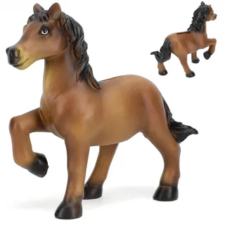 alles-meine.de GmbH große Spardose Pferd - braun mit Verschluss - aus Kunstharz/Polyresin - 17,5 cm - stabile Sparbüchse - Sparschwein - für Kinder & Erwachsene/lustig wi..