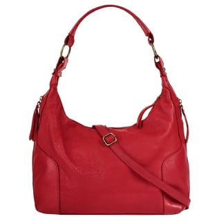 Shopper SAMANTHA LOOK Gr. B/H/T: 41 cm x 30 cm x 11 cm onesize, rot Damen Taschen Handtaschen echt Leder, Made in Italy