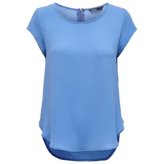 ONLY Blusenshirt ONLVIC S/S SOLID TOP NOOS PTM blau