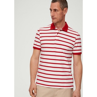 s.Oliver Kurzarmshirt Poloshirt aus Baumwoll-Piqué rot|weiß XXL