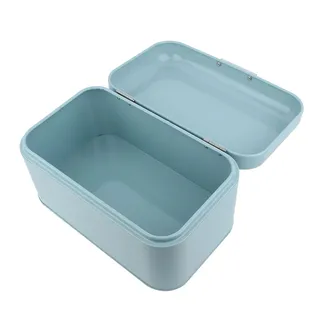Tomotato Brotkasten mit Deckel, 30,5 x 18 x 16cm Metall Brotkorb Brot Aufbewahrungsbox Arbeitsplatte Brotbehälter für Brot Toast Gebäck Kuchen(Blau)