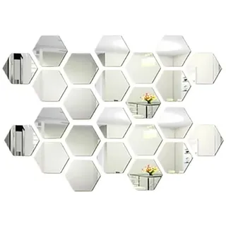 24 Stück Sechseckige Spiegel-wandaufkleber, Acryl-aufkleber, Dekoration Für Zuhause, Wohnzimmer, Schlafzimmer, Dekoration