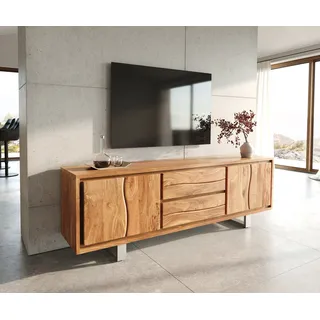 DeLife Live-Edge TV-Lowboard 200 cm 4 Türen 2 Schübe Akazie Natur