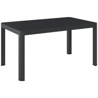 Ambia Garden Gartentisch mit Auszug, Anthrazit, Metall, rechteckig, rund, 142x202x76 cm, ausziehbar, Gartenmöbel, Gartentische, Gartentische ausziehbar