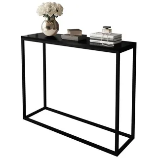 Lookway Konsolentisch MODERN HOCHGLANZ – eleganter Tisch für Wohnzimmer und Flur (1x Konsole), Breite: 80/100 cm, Höhe: 80 cm schwarz 100 cm x 80 cm x 30 cm
