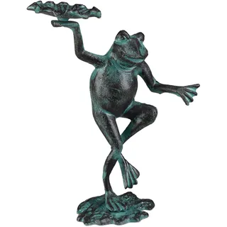 Relaxdays Gartenfigur Frosch 30 cm Grün