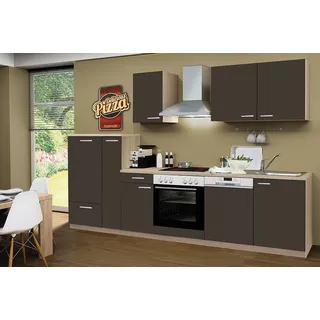 Menke Küchenzeile Classic 300 cm Lava-Melamin