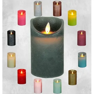 Coen Bakker Deco BV LED-Kerze LED Echtwachskerze Kerze 10 / 12,5 / 15 cm Timer Ø 7,5cm Wachskerze (1-tlg), große Farb- und Größenauswahl, Echtwachskerzen mit Timerfunktion grau Ø 7.5 cm x 12.5 cmJACK