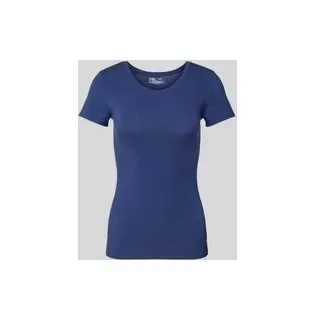 Pyjama-Oberteil mit Logo-Stitching, Dunkelblau, S