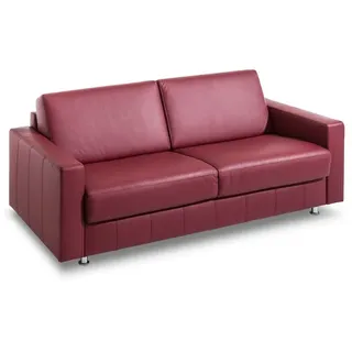 bali Schlafsofa Maike Leder Rot Dunkelrot