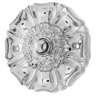 Ventano antike Türklingel Klingelplatte Klingelblech Messing vernickelt hochlganzpoliert silber historisch | Jugendstil handgemacht nach histosischen Vorlagen