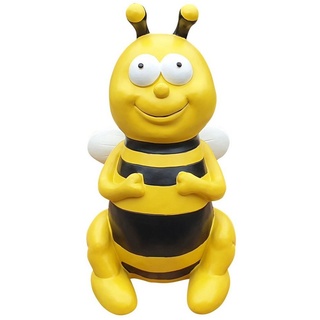 Fachhandel Plus Gartenfigur sitzende Biene lustige Deko, (1 St), handbemalt, Polyresin (Kunstharz) gelb