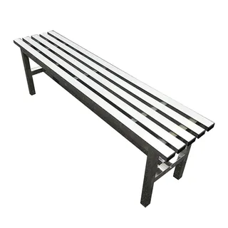 FQWYNMZ Edelstahl Gartenbank für Außen, Wetterfeste Außenparkbank, Rückenlose Außenbänke, Lamellendesign, für Garten, Veranda, Park und Lounge(120cm/47in)