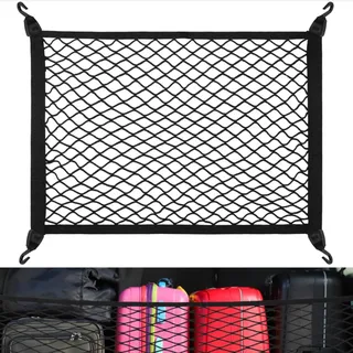 JIAHAI Kofferraumnetz für Mazda 2 3 6 CX-3 CX-30 CX-5 CX-50 CX-60 CX-7 CX-8 CX-9 MX-5 MX-30, Kofferraum Netztasche, Elastisches Auto Gepäcknetz, Gepäcknetz Wohnmobil, Kofferraumnetz zum Aufbewahren