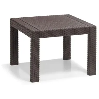 Allibert Lounge-Tisch "Victoria" Braun Rattanoptik Kunststoff, witterungsbeständig, UV-resistent Gartentisch für Balkon geeignet - Braun