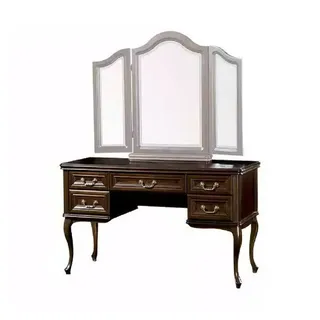 Xlmoebel Schminktisch Eitelkeitstisch mit Spiegel Edel Konsole Schrank Schlafzimmer Barock (Schminktisch), Hergestellt in Europa braun Konsole | 132 cm x 78.5 cm x 52 cm
