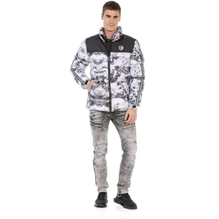 Cipo & Baxx Herren Winterjacke Steppjacke Glänzend Kapuze Jacke CJ270 - S