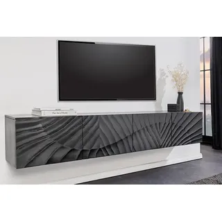 riess-ambiente Lowboard SCORPION 200cm schwarz (Einzelartikel, 1 St), Wohnzimmer · Massivholz · Mango · TV-Schrank · hängend · Industrial schwarz