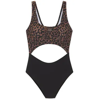 LASCANA Badeanzug Damen Leo bedruckt Schwarz 42
