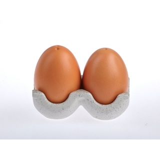By Bers Salzstreuer Salz- und Pfefferstreuer Eier im Karton, (Salz- und Pfefferstreuer als Eier im Karton), ungewöhnliches und lustiges Design braun