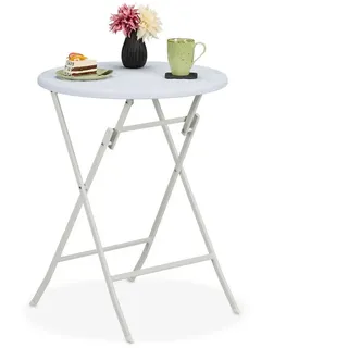 Relaxdays Gartentisch Ø 60 x 75 cm Weiß