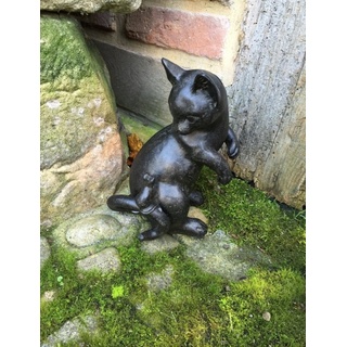 Antikas Gartenfigur Katze und Maus als dekorative Spardose originelle Tierfiguren schwarz