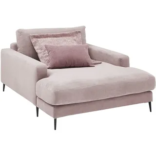 KAWOLA Relaxsessel CARA Feincord 80 x 80 x 100 cm Rosa mit Kissen