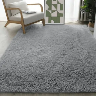 TAOLITAO Teppich Wohnzimmer 250 x 300 cm Weich Shaggy Teppich Hochflor Große Super Soft für Kinderzimmer Teenager Schlafsaal, Hellgrau